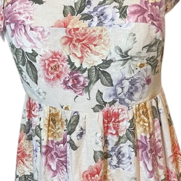 House of Harlow 1960 Linen Blend Floral Maxi Dress - Picture 9 of 12